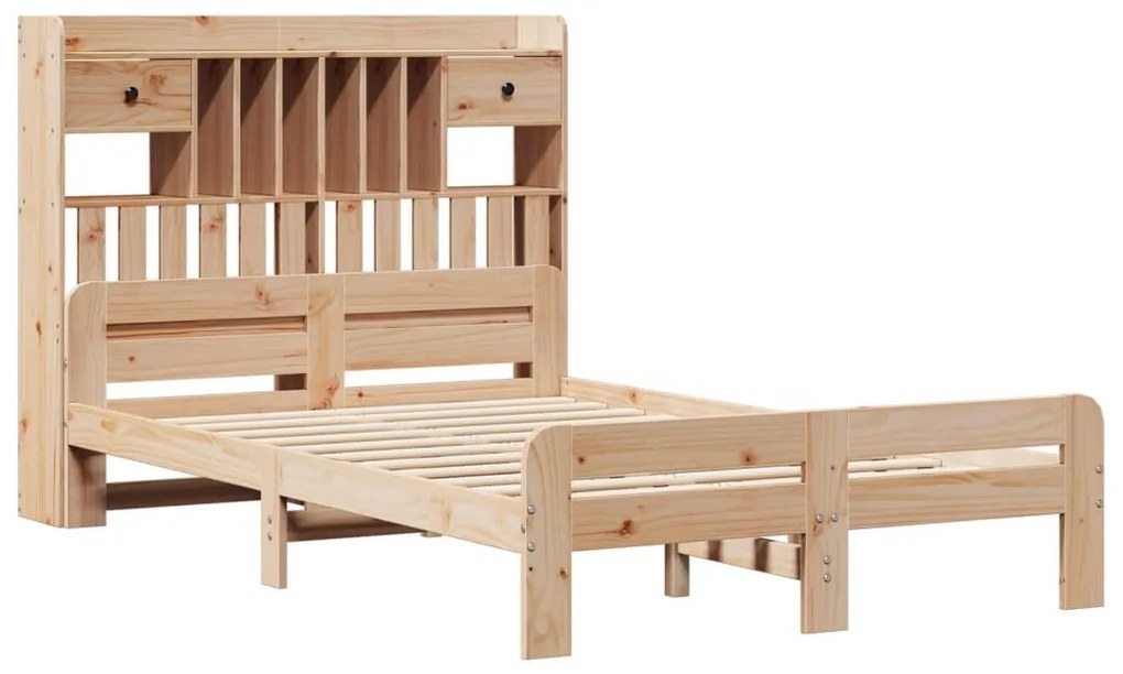 Cama com estante sem colchão 135x190 cm pinho maciço