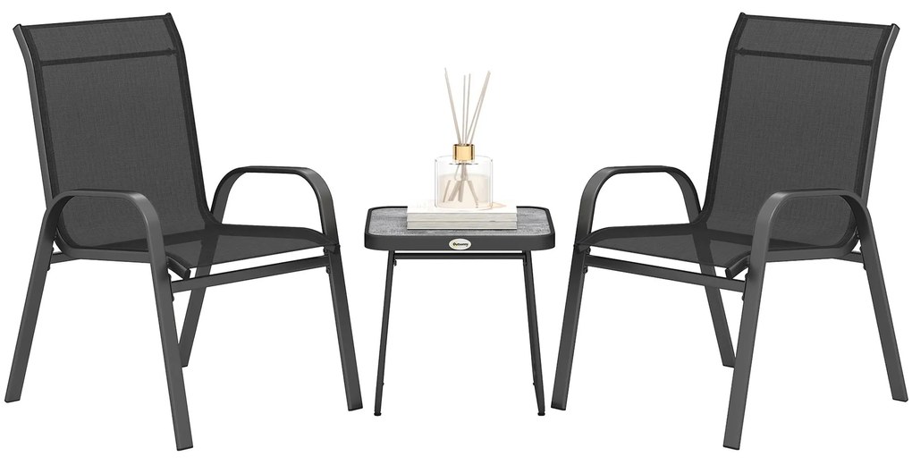 Conjunto de Móveis de Jardim 3 Peças Móveis de Exterior Incluí 2 Poltr