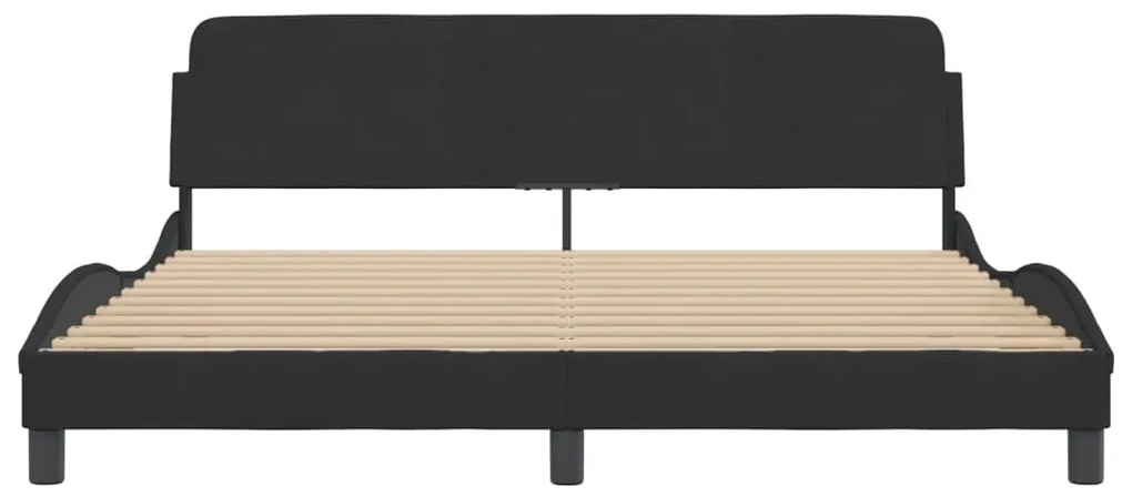 Estrutura de cama sem colchão 180x200 cm veludo preto
