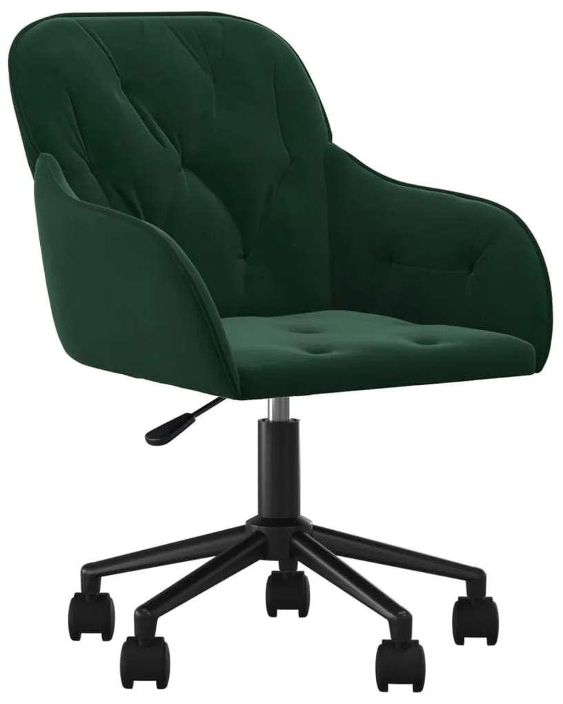 Cadeiras de jantar giratorias 2 pcs veludo verde-escuro
