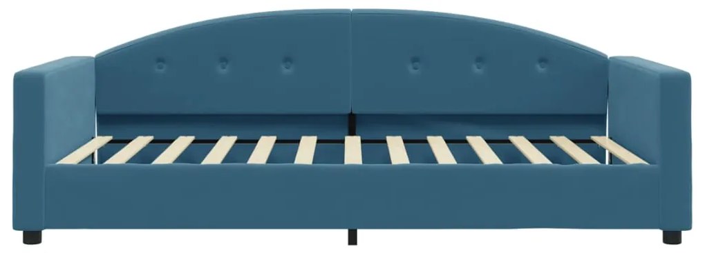 Sofá-cama com colchão 100x200 cm veludo azul