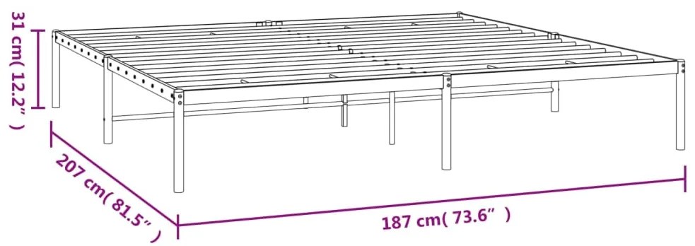 Estrutura de cama 180x200 cm metal preto