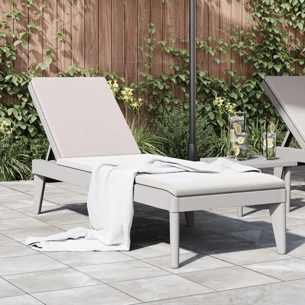 vidaXL Espreguiçadeira 186x60x29 cm PP cinzento