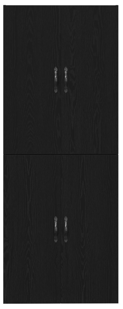 Armários em carvalho preto com 2 peças, medindo 69,5x34x180 cm, feito