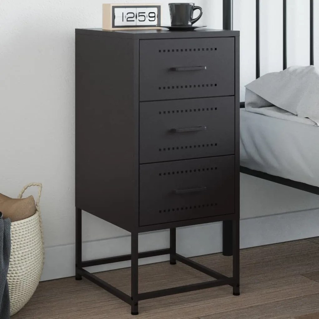 vidaXL Mesa de cabeceira 36x39x78 cm aço preto
