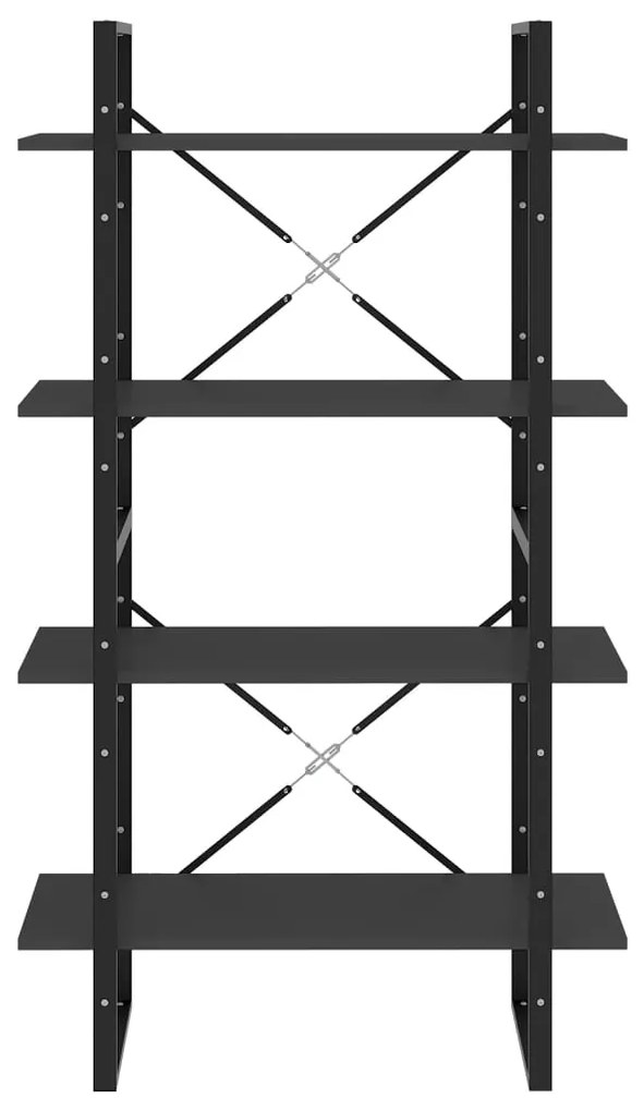 Estante com 4 prateleiras 80x30x140 cm contraplacado cinzento