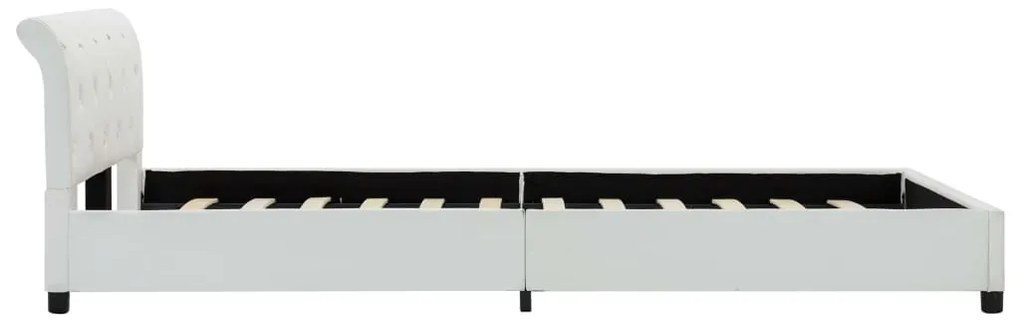 Estrutura de cama 140x200 cm couro artificial branco