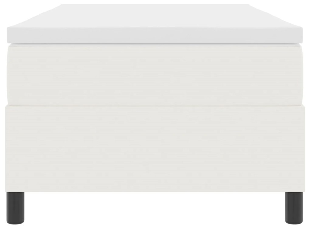 Cama Box Spring com Colchão Creme 90x200 cm Tecido de Veludo Cotelê