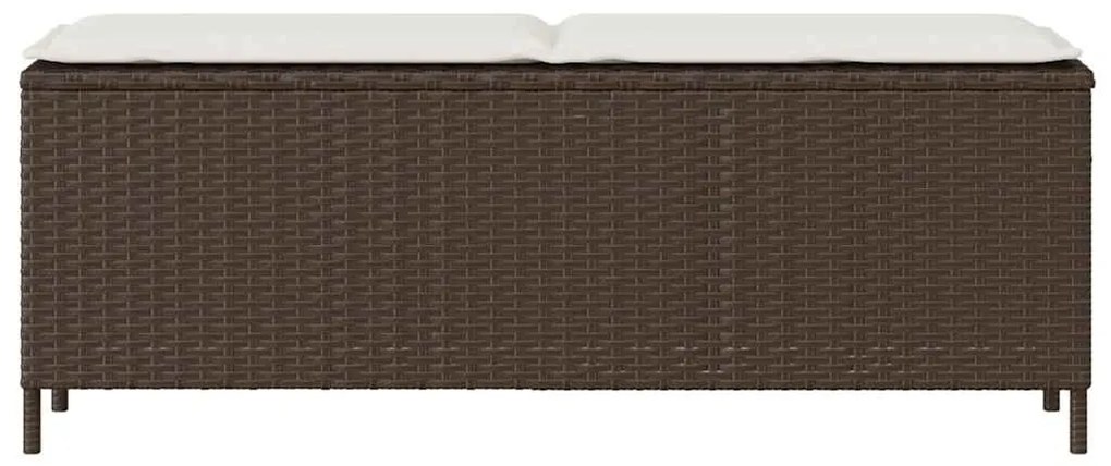 Banco de jardim com almofadão 110x30x40,5 cm vime PE castanho