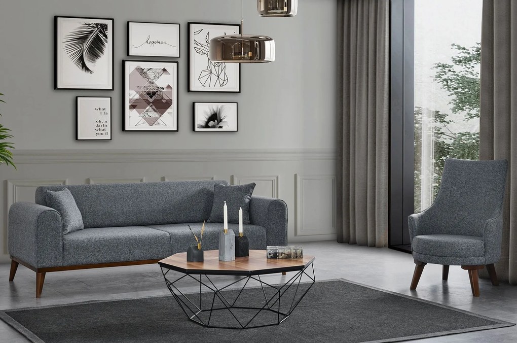 Sofá-Cama de 3 Lugares Cofi – Cinzento Claro – 222x90x80 cm