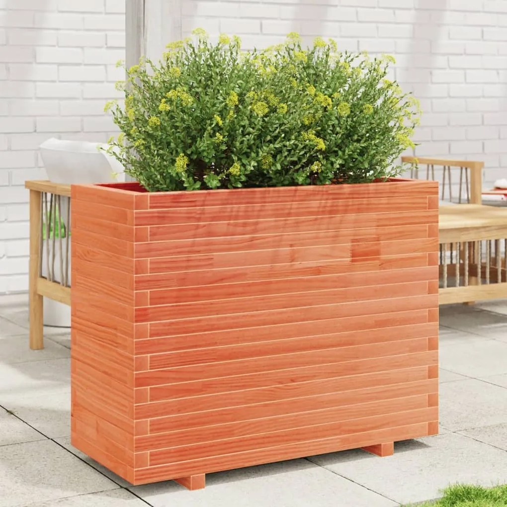 Vaso/floreira de jardim 90x40x72,5 cm pinho maciço castanho mel