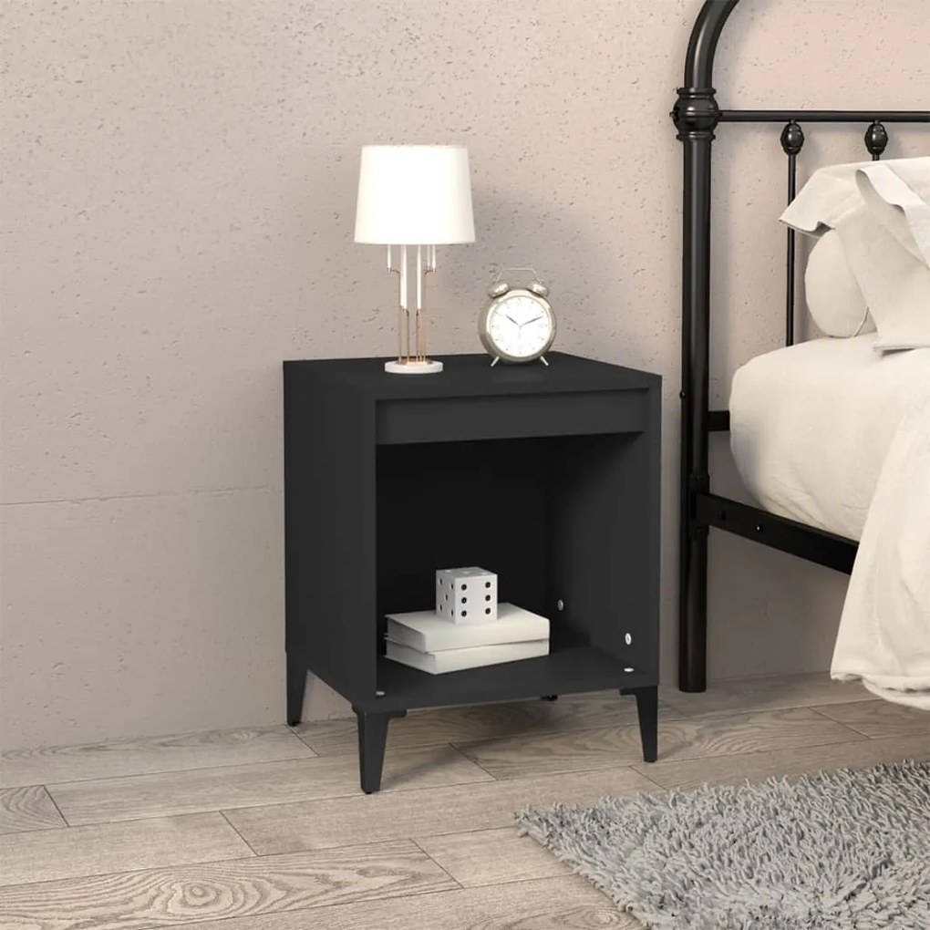 Mesas de cabeceira 2 pcs 40x35x50 cm preto