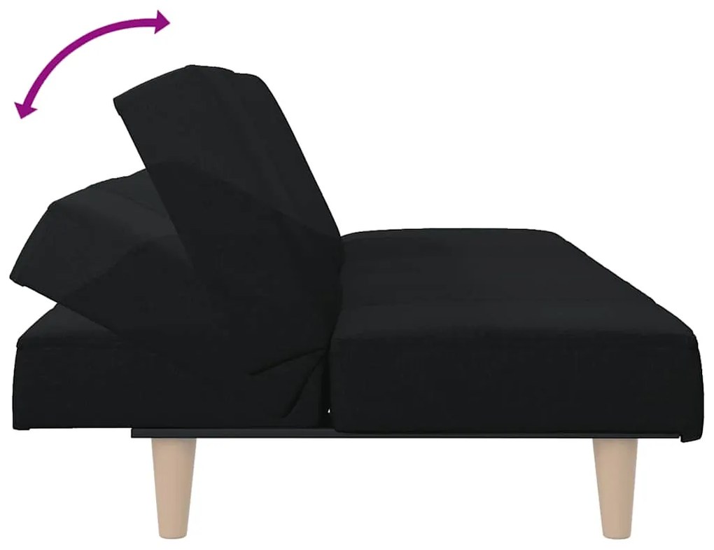 Sofá-cama tecido preto