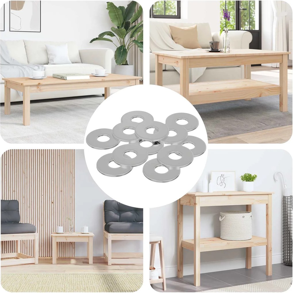 vidaXL Arruelas 12 pcs Prateado 12 x 12 x 1,2 cm Ferro