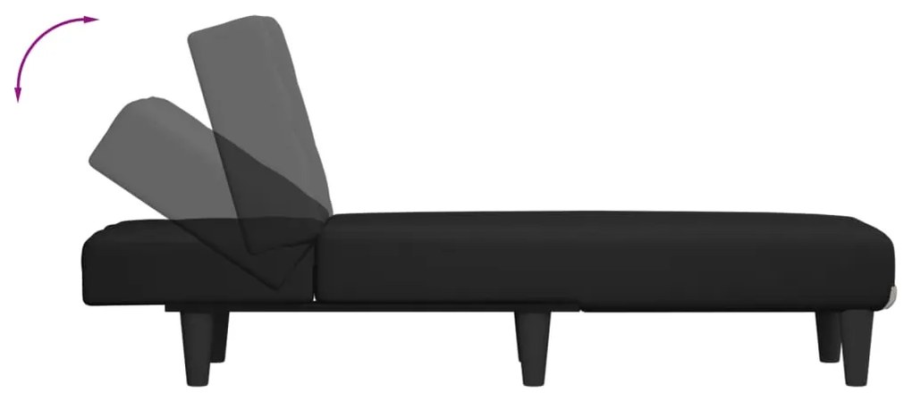 Chaise longue tecido preto