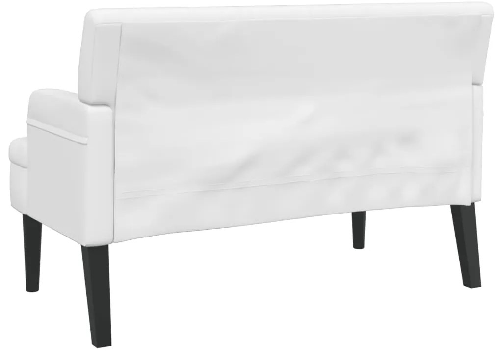 Banco com encosto 112x65,5x75 cm couro artificial branco