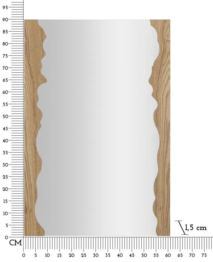 ESPELHO DE PAREDE 60X1,5X90 CM COR CASTANHO NATURAL