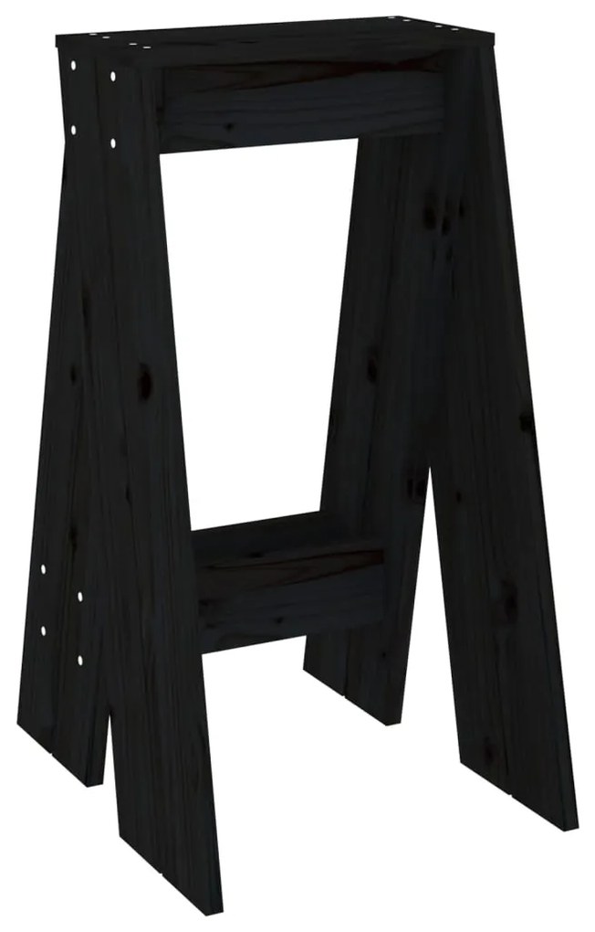 Bancos 2 pcs 40x40x75 cm pinho maciço preto