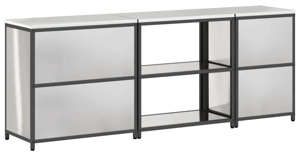 Conjunto de Armazenamento de Cozinha com prateleira Outros 3 pcs Prata