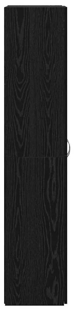 Aparador Preto em Carvalho - 60 x 32 x 153 cm - Madeira engenheirada