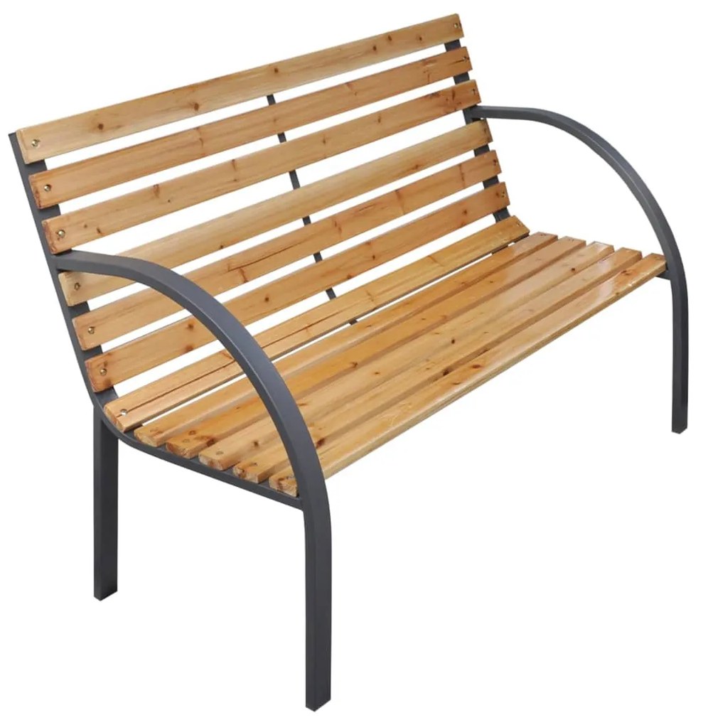 vidaXL Banco de jardim 112 cm madeira de abeto maciça