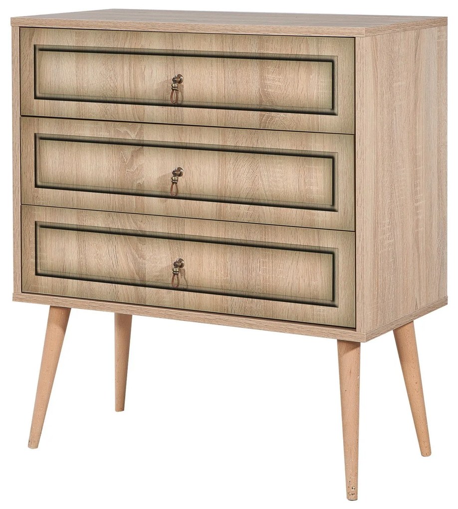 Cómoda Trio – Carvalho Sonoma – 80 cm x 90 cm x 40 cm