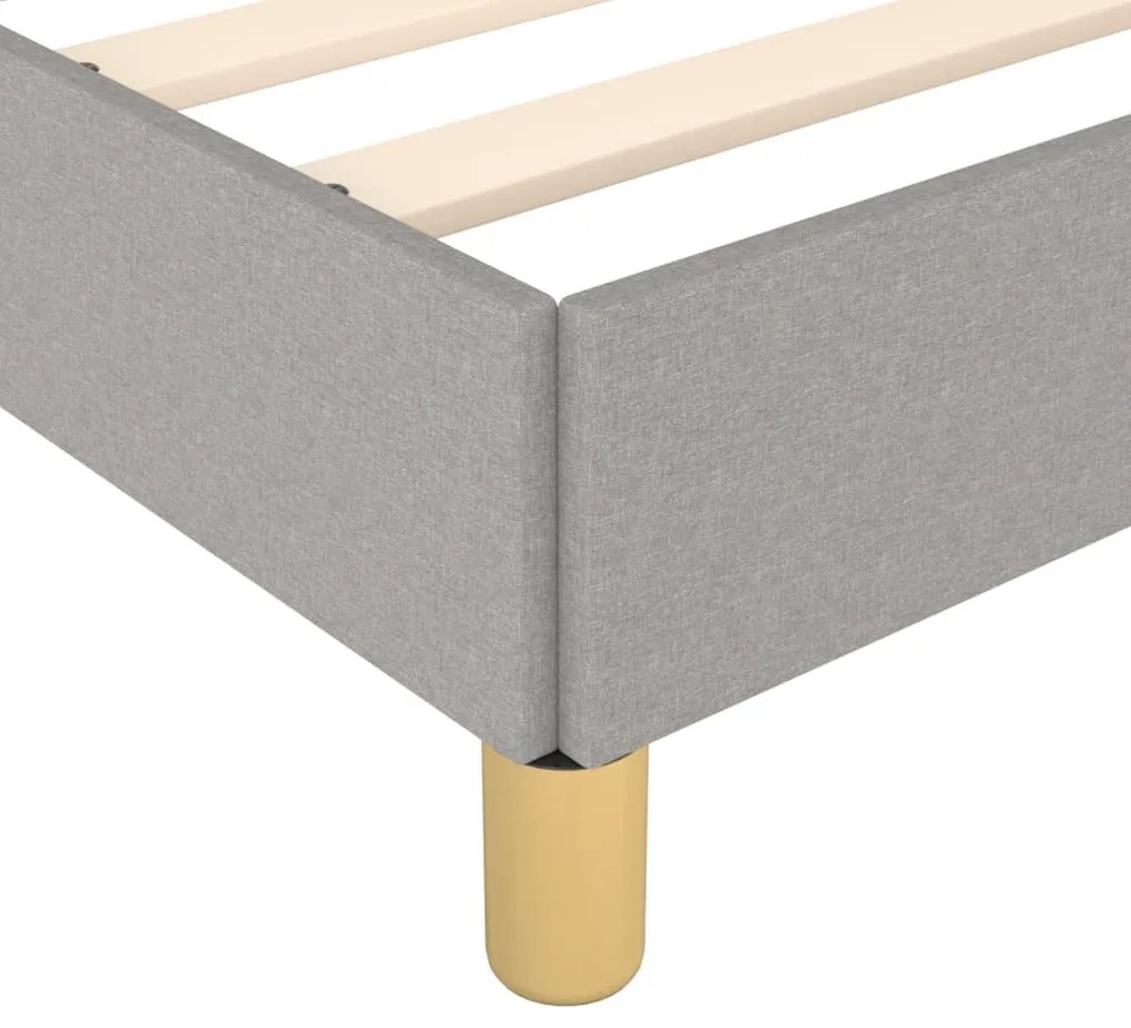 Estrutura de cama sem colchão 90x200 cm tecido cinzento-claro
