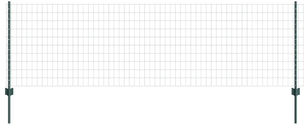 Cerca Euro com 5 Postes Verde 0.8x10 m Aço