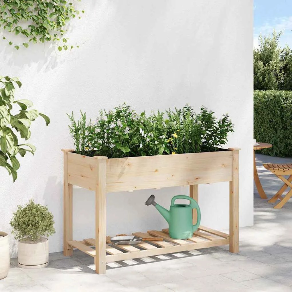 Jardineira vidaXL com Prateleira 115x59x76 cm Madeira Maciça de Abeto