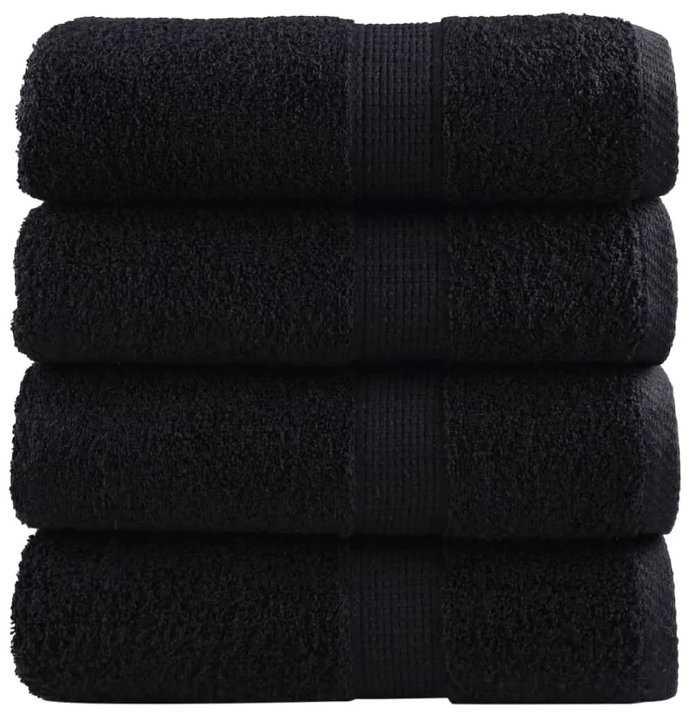Toalhas de bidé premium SOLUND 4 pcs 30x50 cm 600 gsm preto