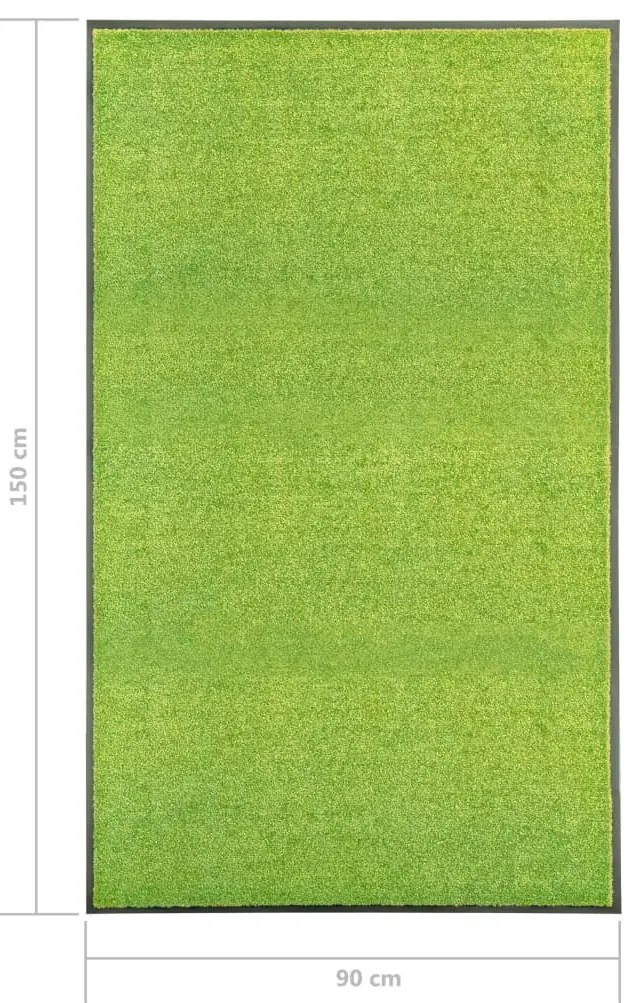 Tapete de porta lavável 90x150 cm verde