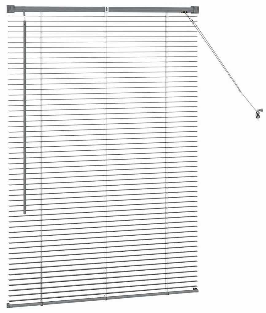 Persiana de Janela Cinzento-escuro 80 x 130 cm Alumínio