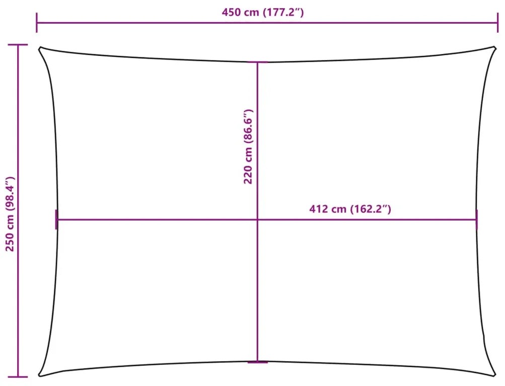 Para-sol vela tecido oxford retangular 2,5x4,5m cinza-acastanh.
