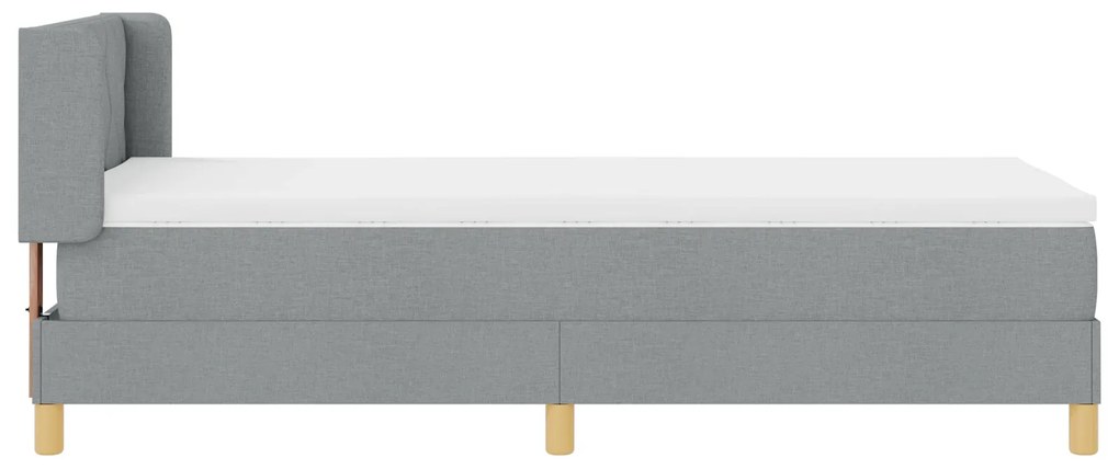 Cama Box Spring vidaXL com Colchão Cinzento-Claro 90x200 cm Tecido, Ca