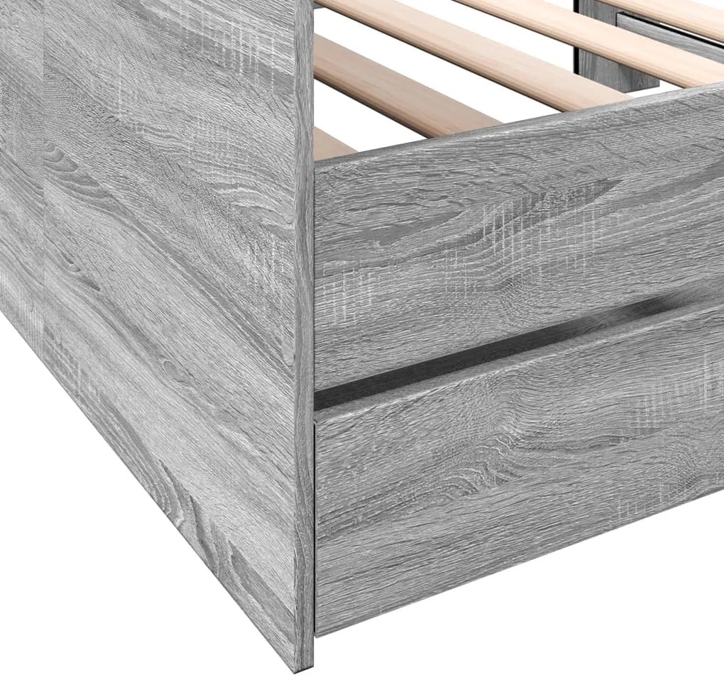 Sofá-cama com gavetas sem colchão 90x190 cm cinzento sonoma