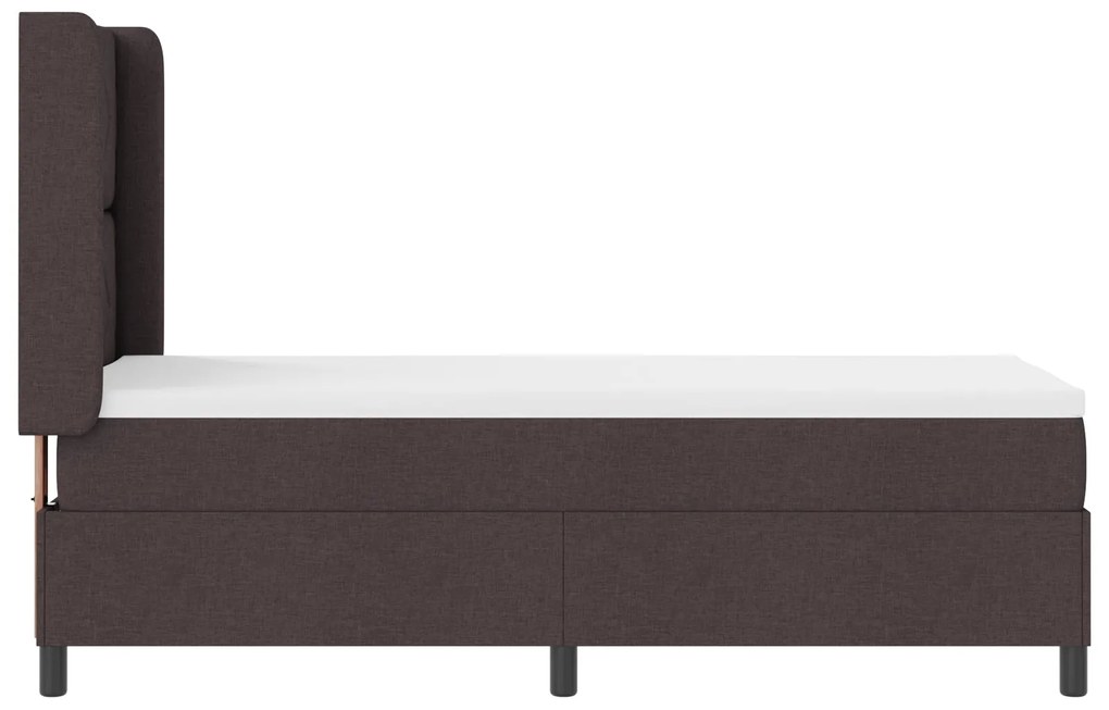 Cama Box Spring vidaXL com Colchão e LED Marrom Escuro 90x190 cm Tecid