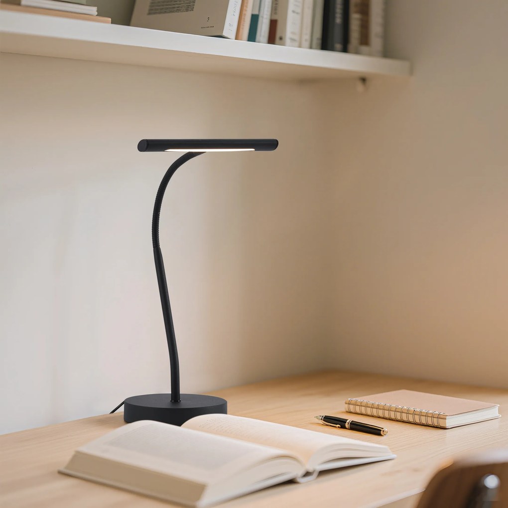 Candeeiro de mesa Art Deco preto incluindo LED - Tableau