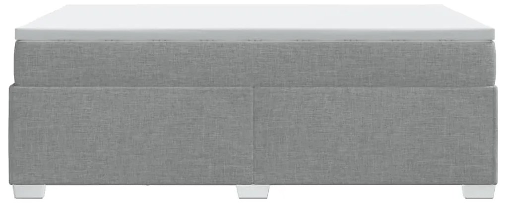 Cama com molas/colchão 120x200 cm tecido cinza-claro