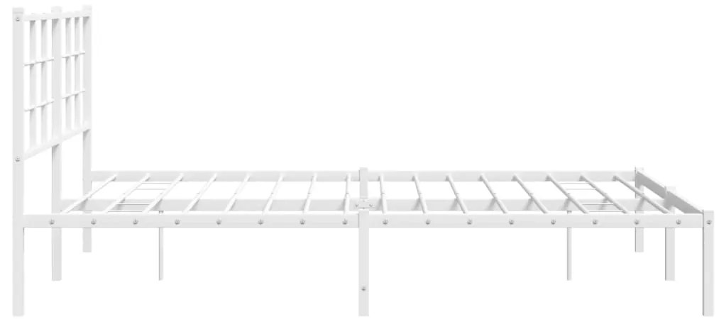 Estrutura de cama com cabeceira 150x200 cm metal branco