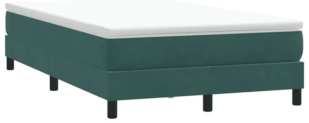 Box Cama de primavera sem Colchão Verde Escuro 120x210cm Veludo