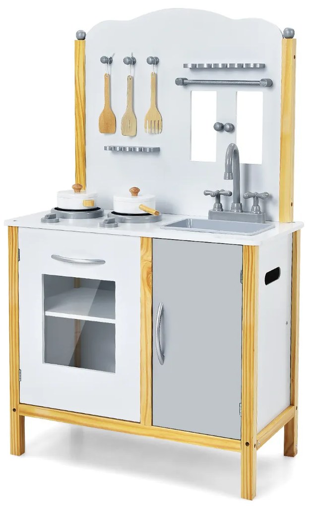 Brinquedo de cozinha para crianças conjunto educativo e divertido cozinha falsa realista com pia forno fogão armário com acessórios