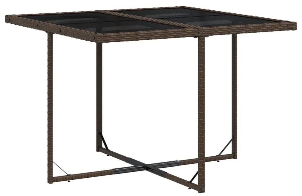 9 pcs conjunto jantar p/ jardim c/ almofadões vime PE castanho