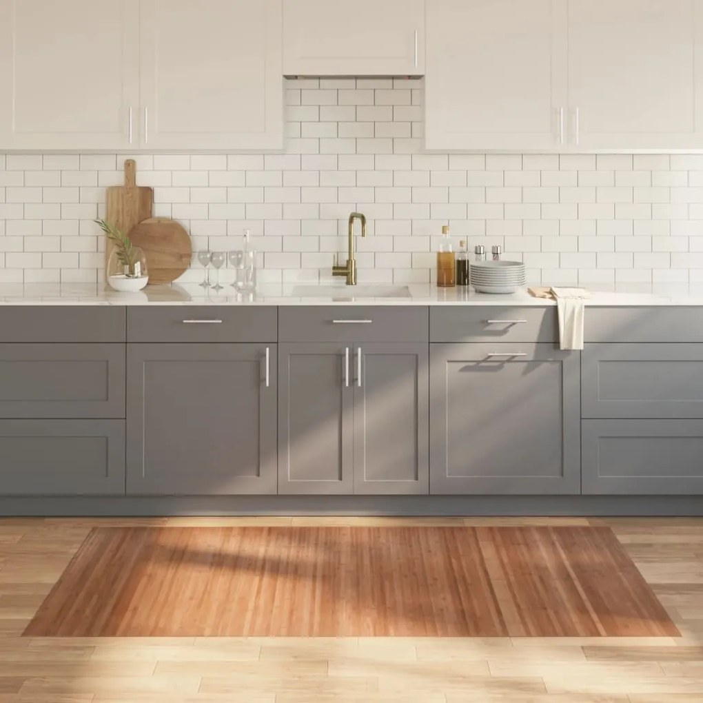 vidaXL Tapete retangular 100x200 cm bambu cor natural