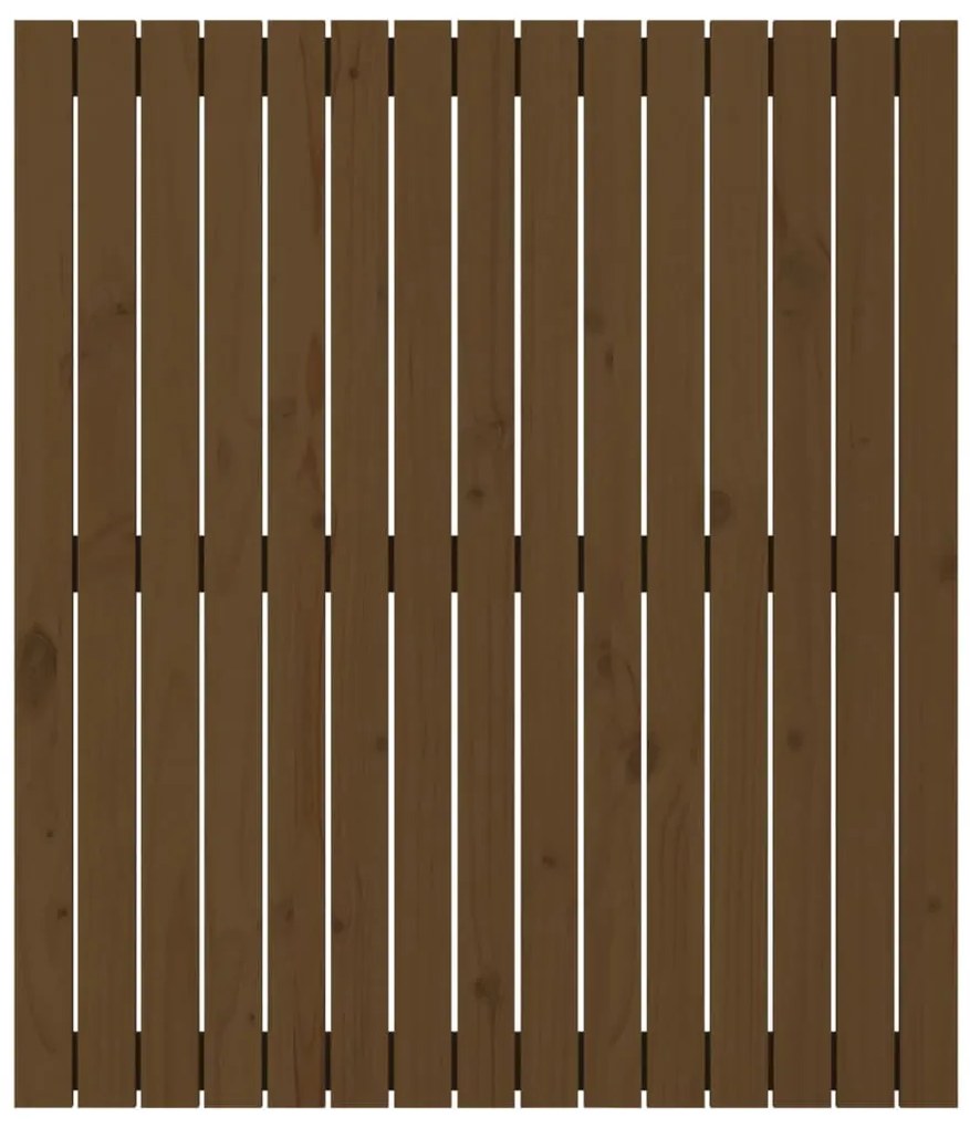 Cabeceira de parede 95,5x3x110 cm pinho maciço castanho-mel