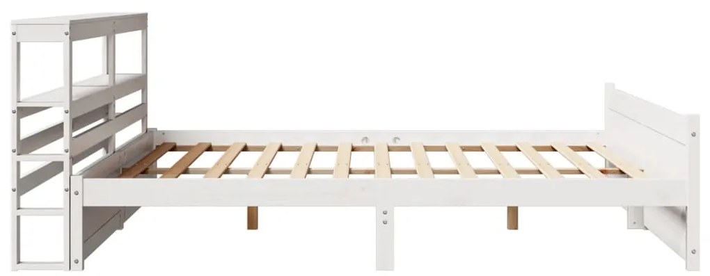 Estrutura de cama c/ cabeceira sem colchão 200x200 cm branco