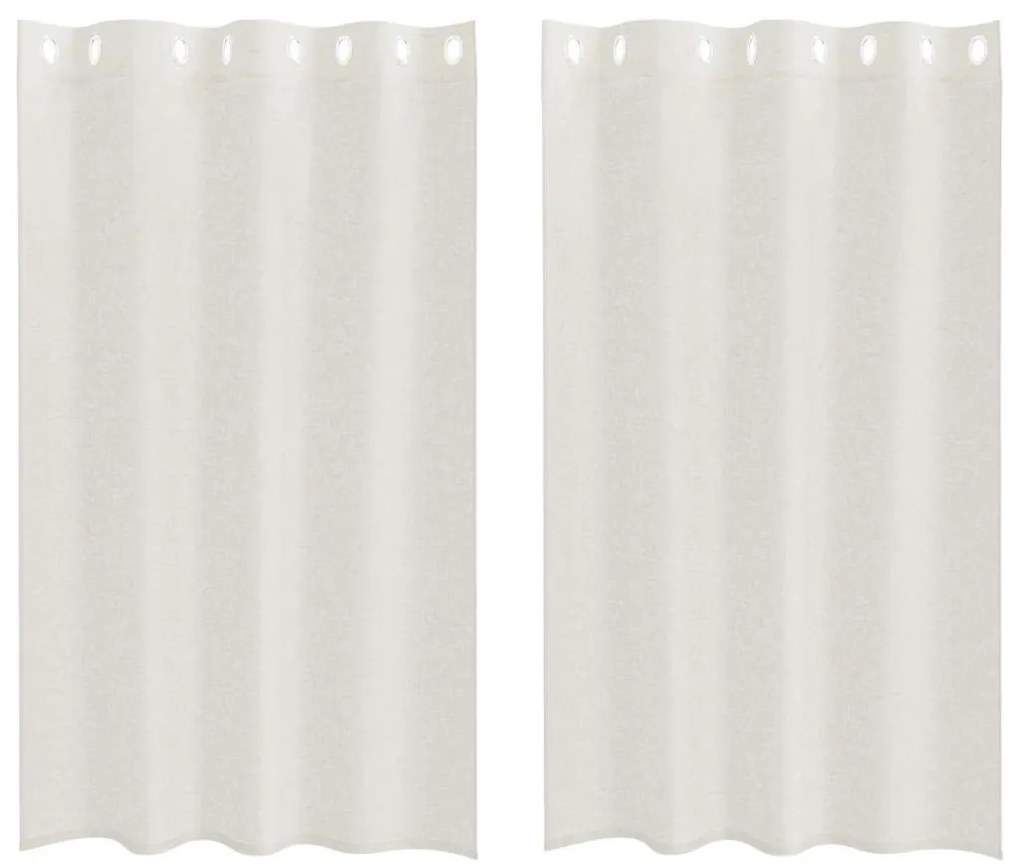Cortinas com cortinas 2 pcs Creme 140 x 175 cm Poliéster