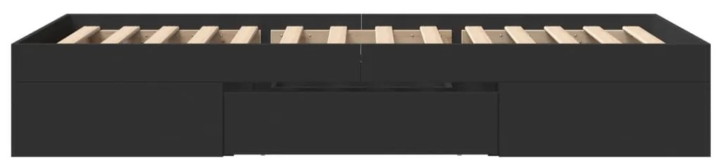 Estrutura de cama 100x200 cm derivados de madeira preto