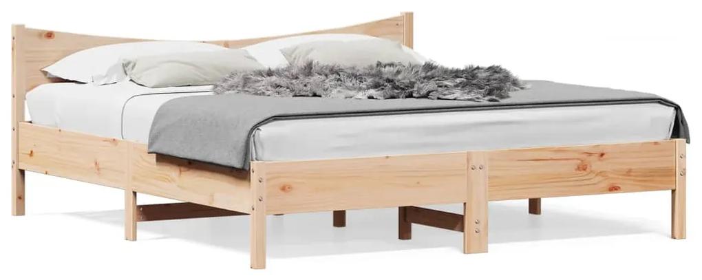 3216360 vidaXL Estrutura de cama com cabeceira 180x200 cm pinho maciço