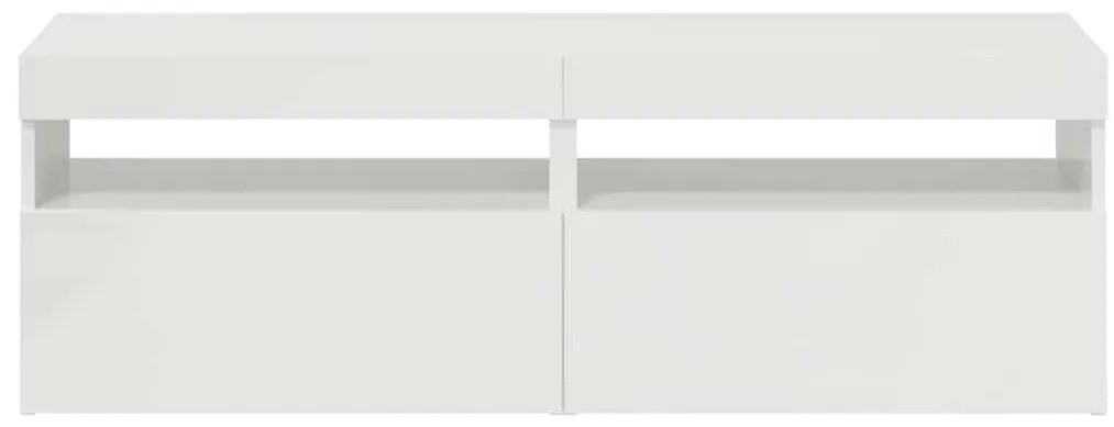 Móveis de TV com luzes LED 2 pcs 60x35x40 cm branco brilhante