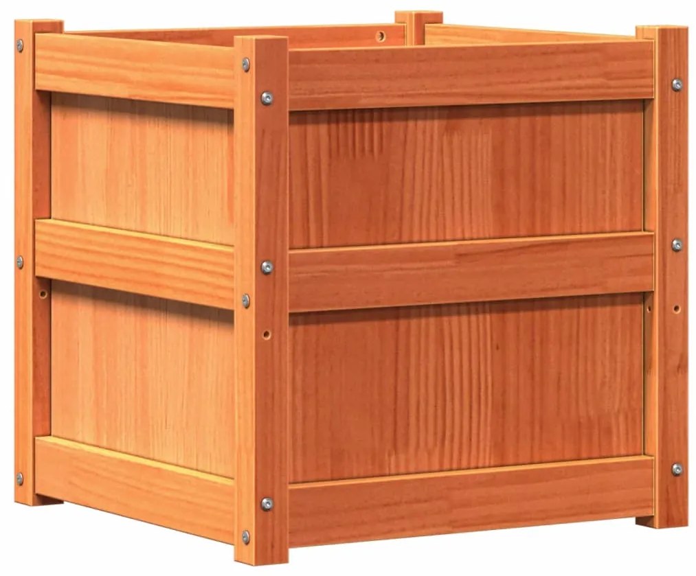 Vasos/floreiras de jardim 2 pcs pinho maciço castanho cera